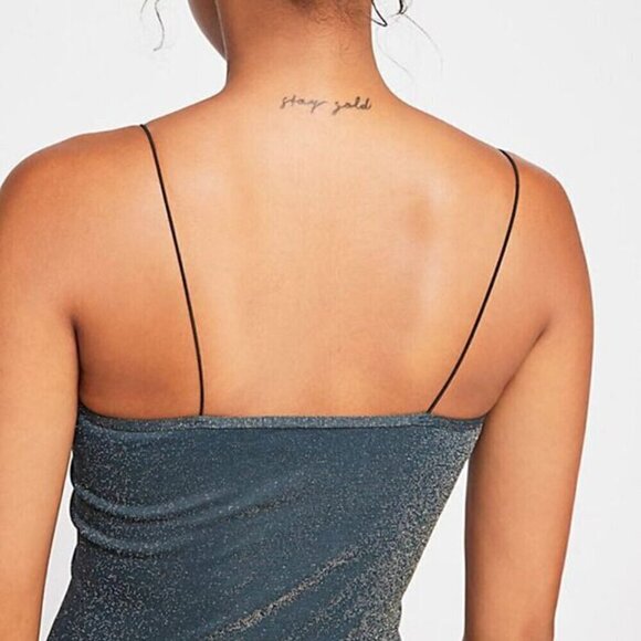 NWOT Free People Intimately Lurex Skinny Strap Seamless Green Brami Cami - Picture 4 of 5